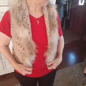 Cute crocheted beige for a vest